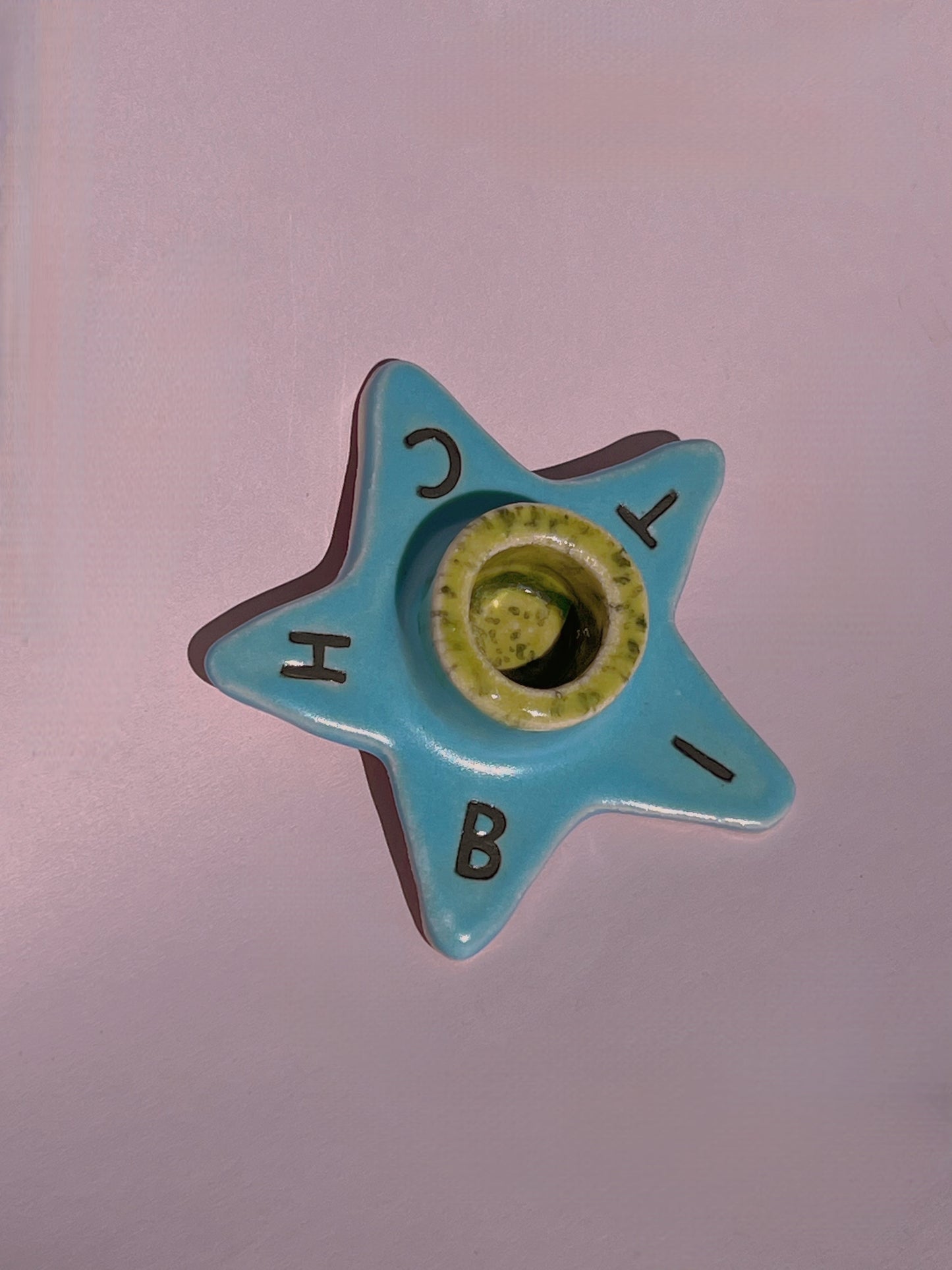 Bitch Blue/Green Candle Holder