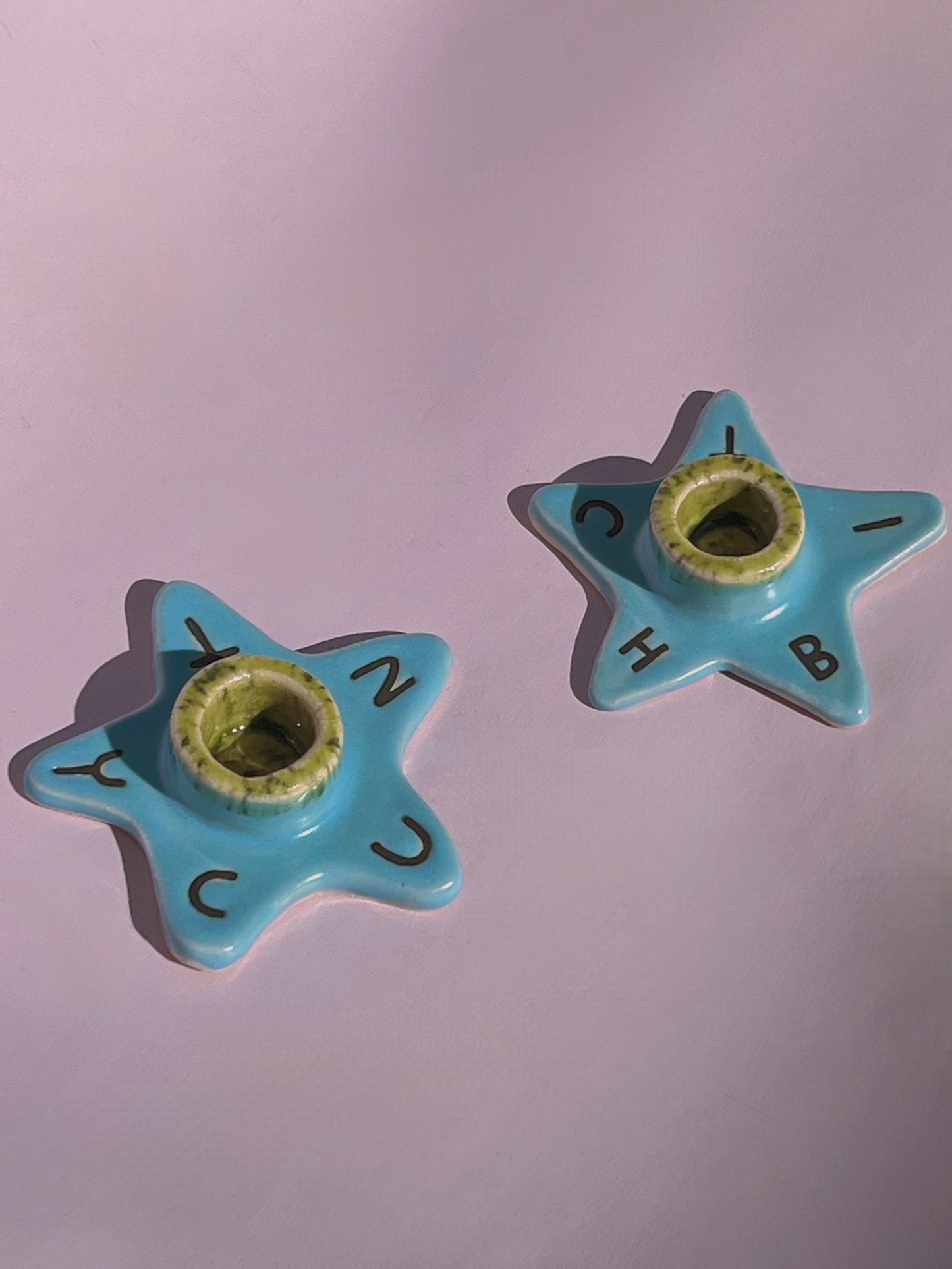 Cunty Blue/Green Candle Holder