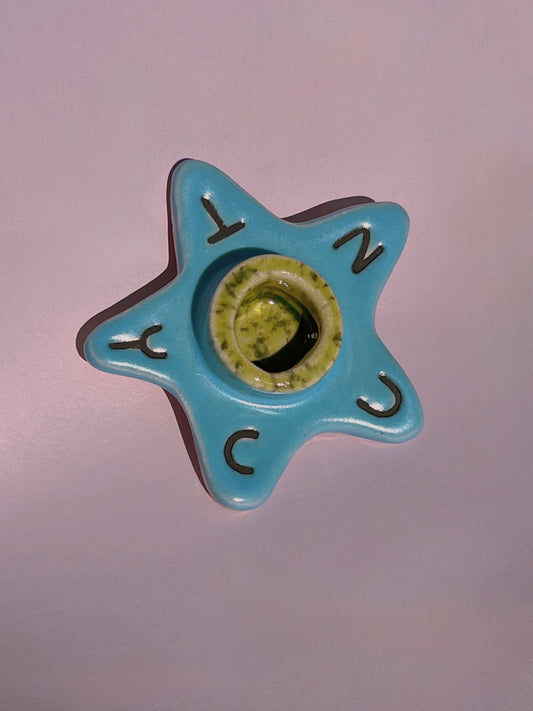 Cunty Blue/Green Candle Holder