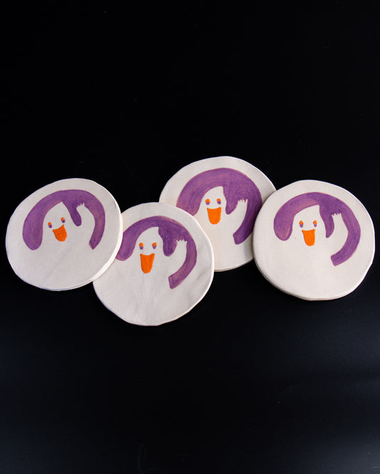 Halloween Cookie Coasters Ghost