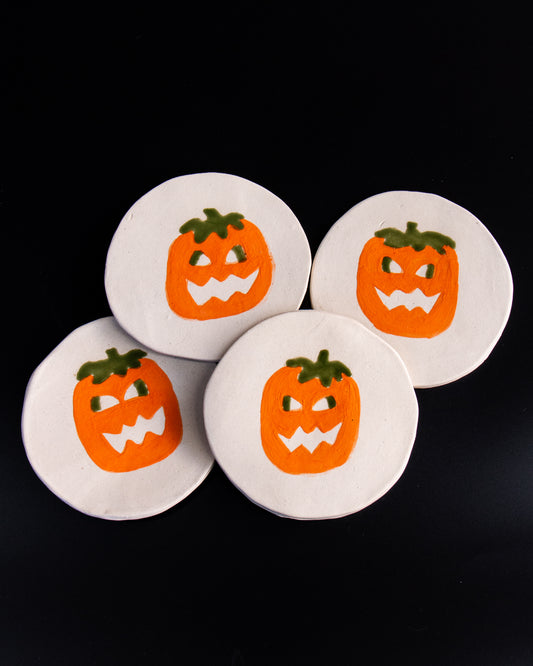 Halloween Cookie Coasters Pumpkin