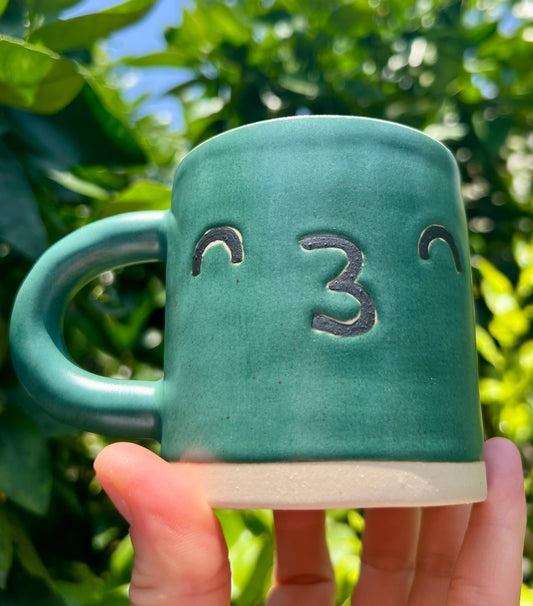 Kissy Face Forest Green Mug