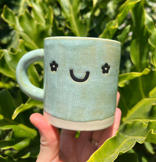 Daisy Seafoam Green Mug